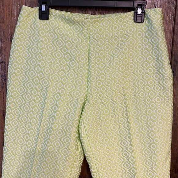 Paperwhite 8 Fluorescent Green Diamond Textured Design Skinny Cigarette Pants - Picture 8 of 10